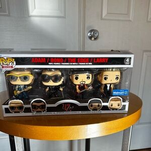 U2 funko pop set: Bono, Adam, The Edge and Larry